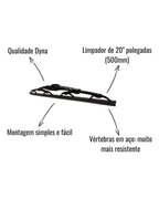 Palheta Limpadora De Para-brisa Dyna Dy-097 20 500mm Esquerdo, Direito