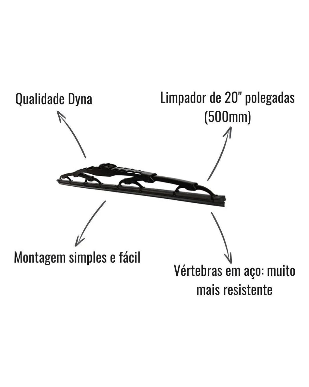 Palheta Limpadora De Para-brisa Dyna Dy-097 20 500mm Esquerdo, Direito