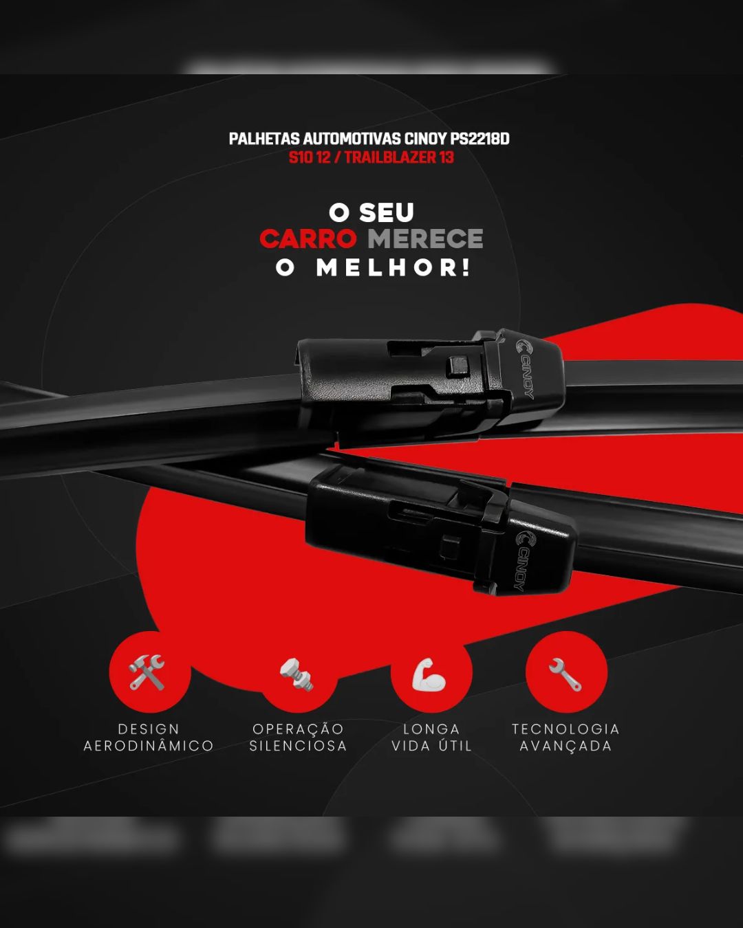 Palheta Siliconada Cinoy S10 12 / Trailblazer 13 Dianteira