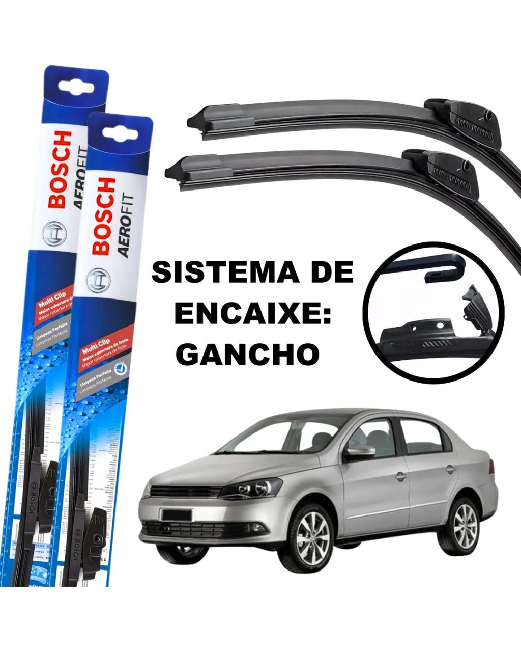 Palheta Parabrisa Original Bosch Vw Voyage G5 G6 2009 A 2018 Preto