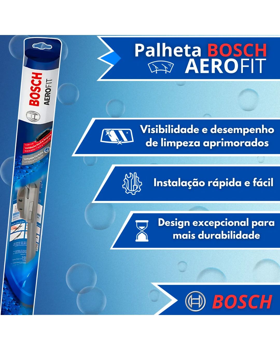Palheta Parabrisa Original Bosch Vw Voyage G5 G6 2009 A 2018 Preto