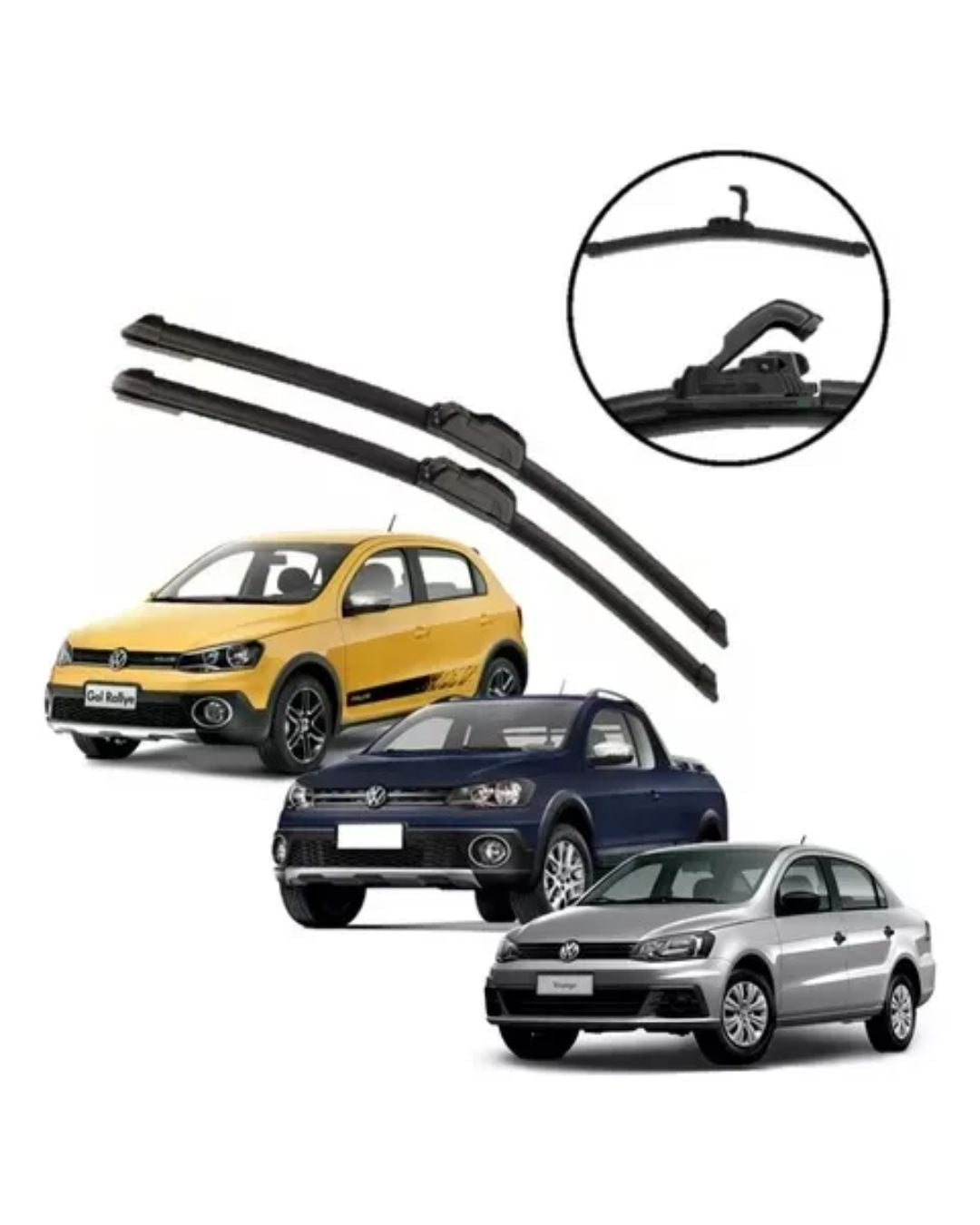 Par Palhetas Limpador Parabrisa Gol Saveiro Voyage G6 G7 G8 Preto