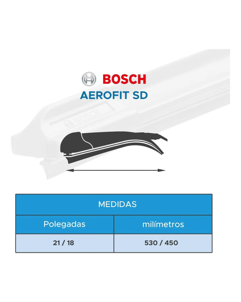 Palheta Bosch Sd3 53cm Aerofit Gm Vw Ford Fiat Toyota Jeep