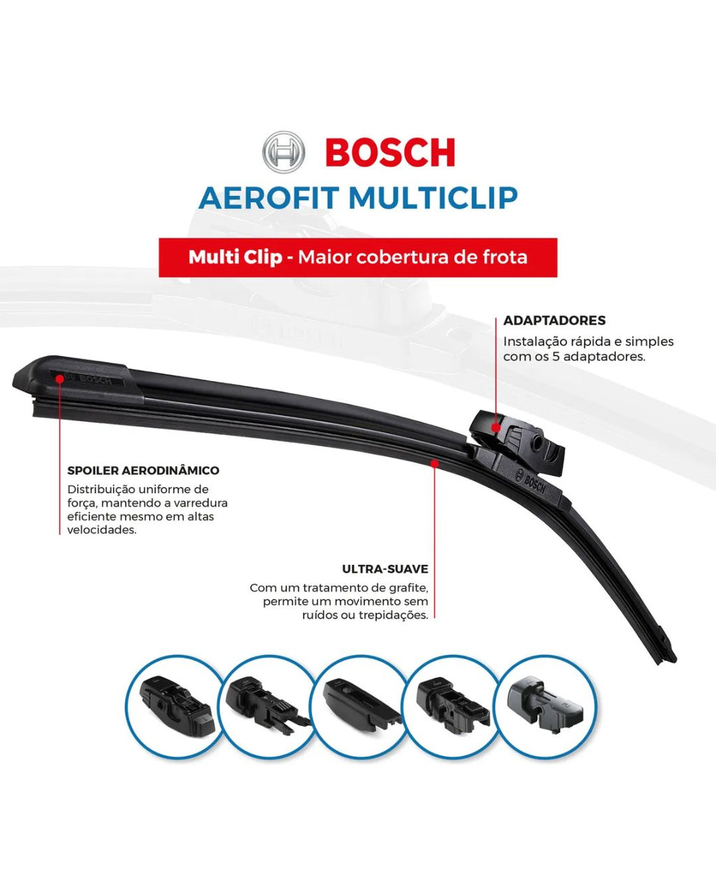 Palheta Do Parabrisa Bosch Multiclip Fiat Strada 2020 A 2024