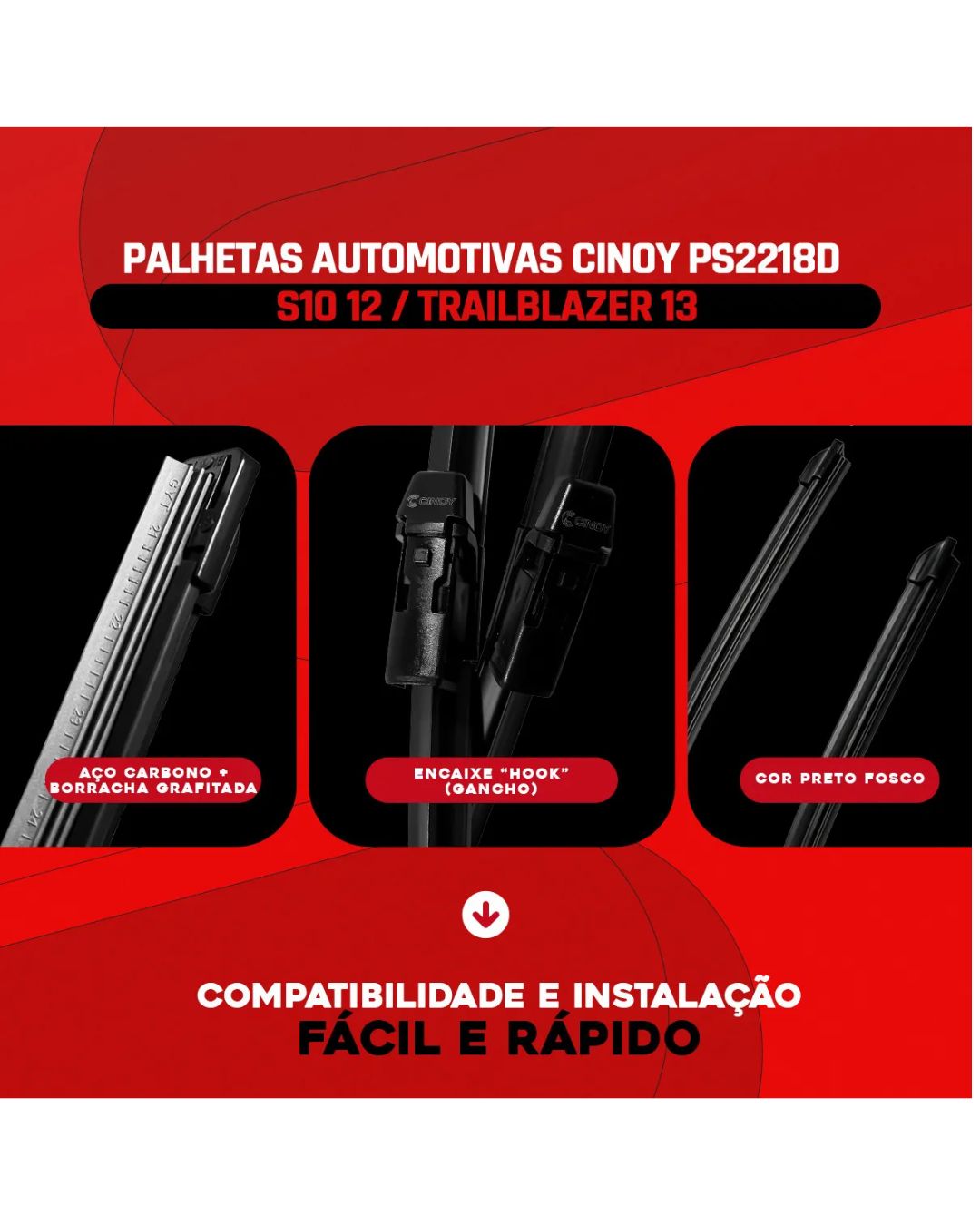 Palheta Siliconada Cinoy S10 12 / Trailblazer 13 Dianteira