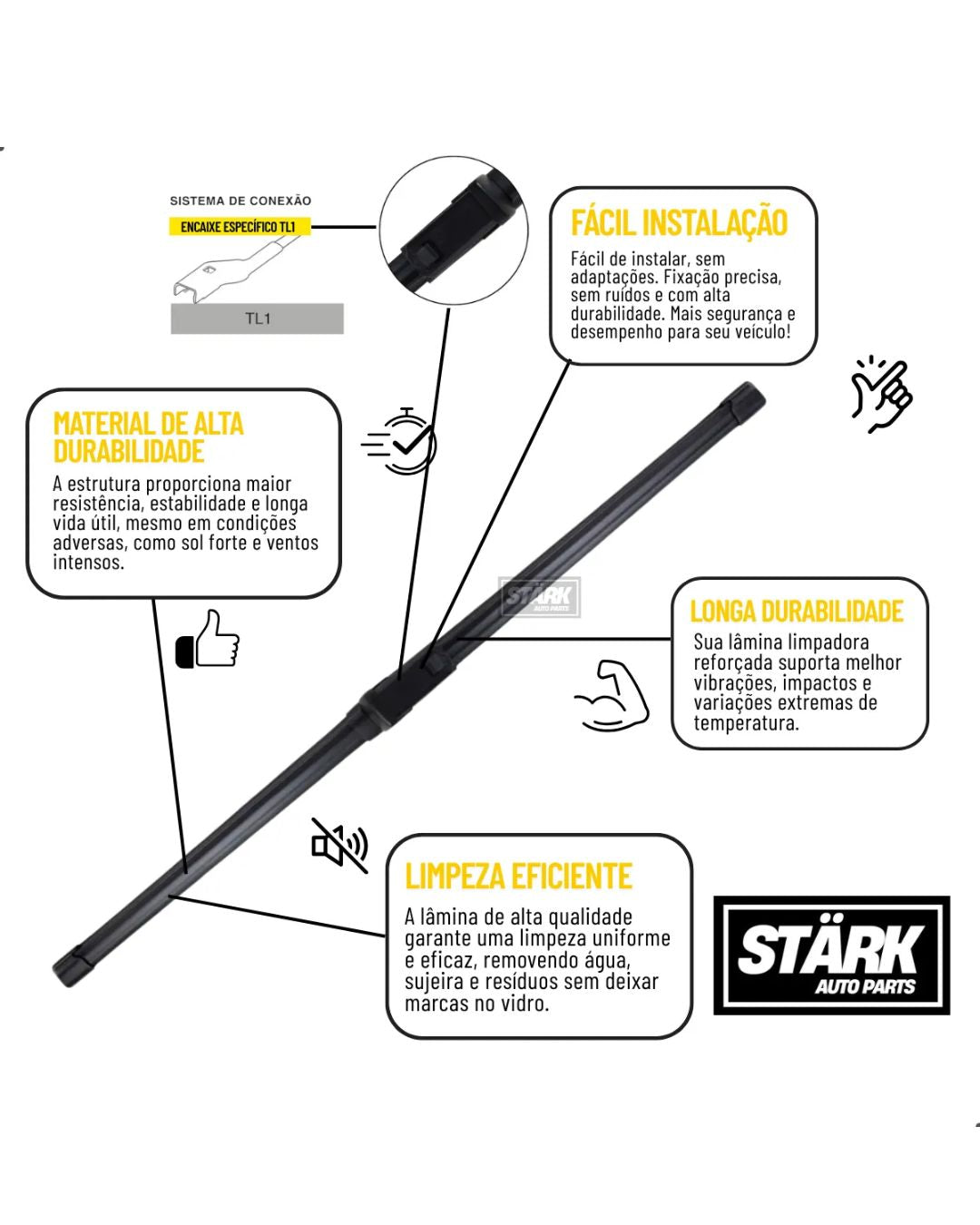 Jogo 3 Palhetas Limpador Parabrisa Palio Evo G5 2012 Á 2018